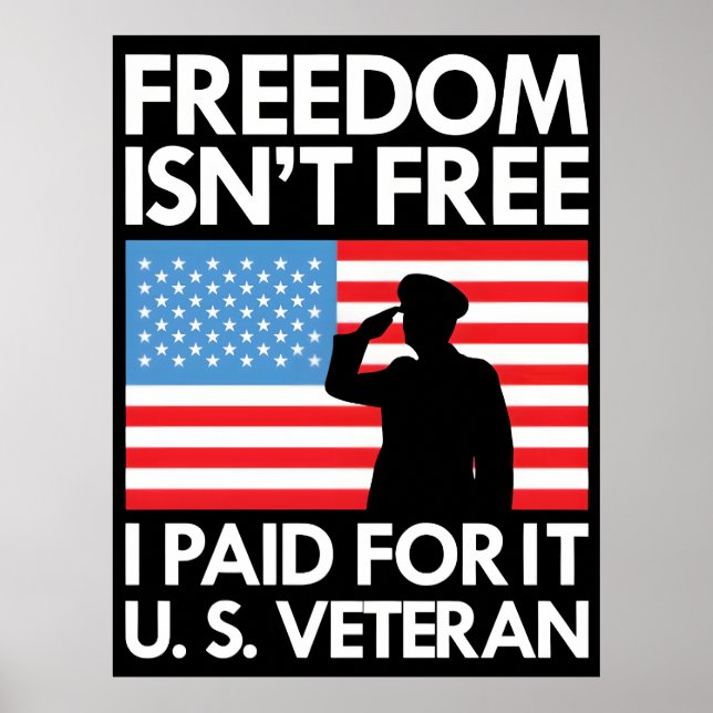 Poster Freedom Isnt Free – Thank You, Veterans 2025 (Frente)