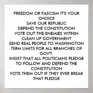 PÔSTER FREEDOM OR FASCISM IT'S YOUR CHOICE SAVE OUR RE...