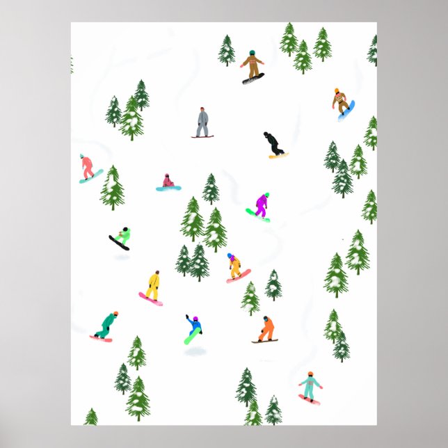 Poster Freeride Snowboarders Snowboard Winter (Frente)