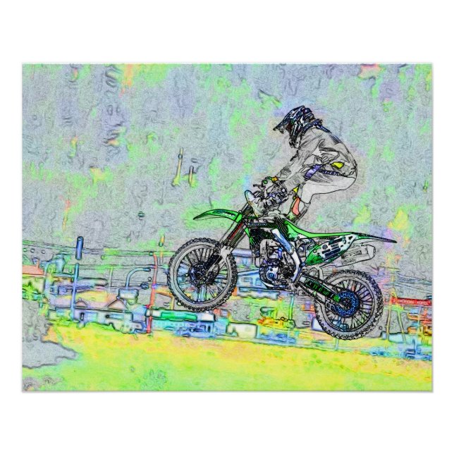 Pôster Freestyle Stuntman-Motocross Rider (Frente)
