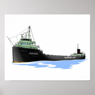 Poster Freighter Willis B. Boyer Cleveland Cliff