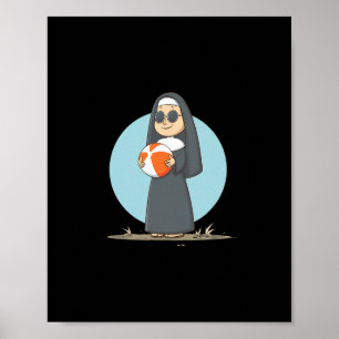 Poster Freira de Férias Legal com Praia para Meninos e Me