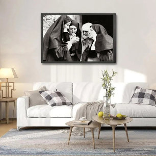 Poster Freiras fumando fotografia de 19x13in