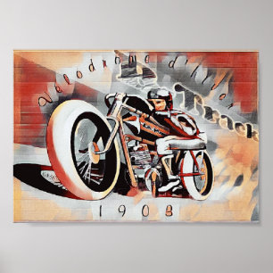 POSTER FRENCH BOARD TRACK MOTO