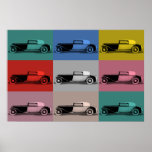 Poster French classic car pop art<br><div class="desc">Digital art,  inspired by an advertisement for a French classic sports automobile.</div>