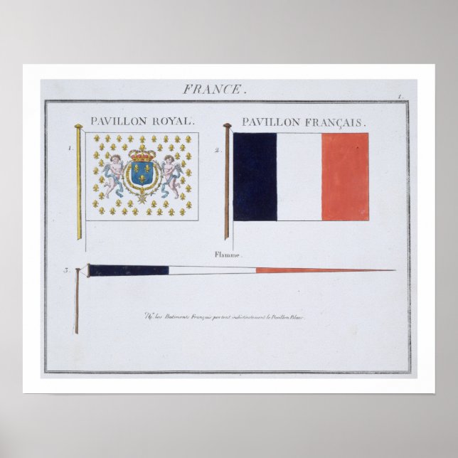 Poster French Flags, de um livro francês de sinalizadores (Frente)