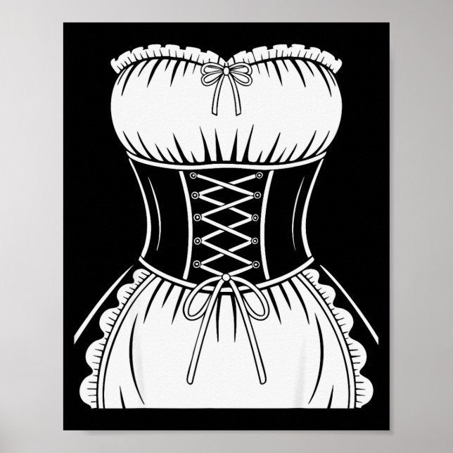 Poster French Maid Shirt Adult Men Women Anime Cosplay Co (Frente)