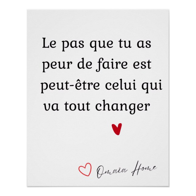 Pôster French Motivational Quote Wall Art (Frente)