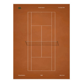 Pôster French Open Clay Tennis Court