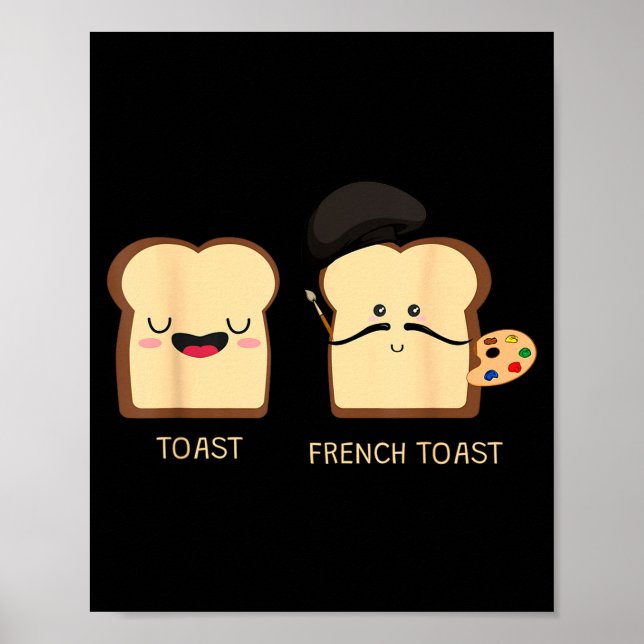 Poster French Toast Funny Pun Novelty  (Frente)