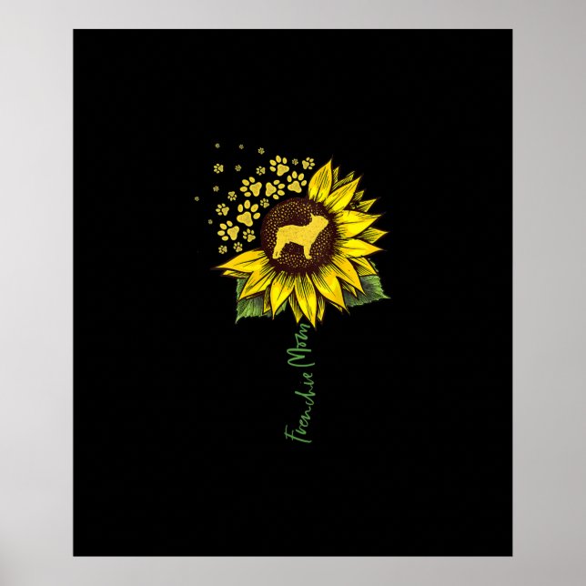 Poster Frenchie Mãe Sunflower French Bulldog Gift (Frente)