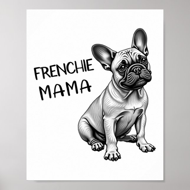 Poster Frenchie Mama Cute French Buldogue Mãe (Frente)