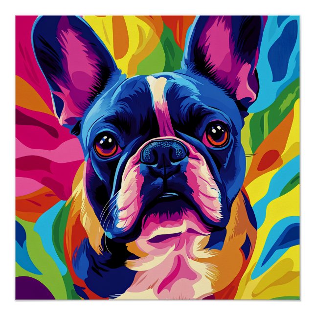 Pôster Frenchie Pop Art (Frente)