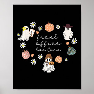 Poster Frente de Escritório Boo Tripulação Pumpkin Ghost