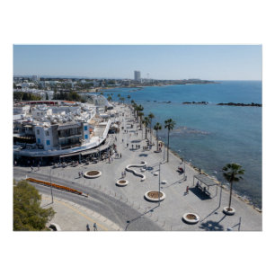 Pôster Frente do Mar de Paphos por drone