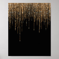 Frente Glitter Preto-Dourado Espelho Preto-Luxo