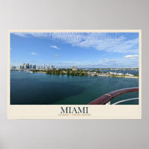 Poster Frente Marítima de Miami a partir da Água