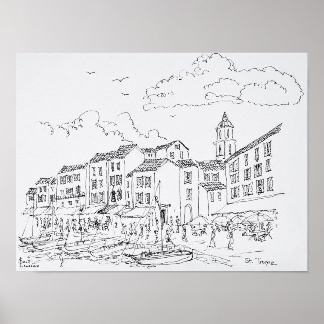 Pôster Frente marítima de Saint-Tropez | Riviera Francesa (Frente)