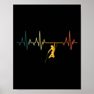 Poster Frequência Cardíaca de Escalada Retro Esporte de E