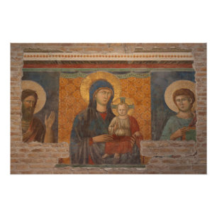 Pôster Fresco De Madonna E Filho