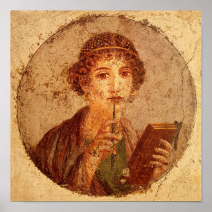 Poster Fresco de Sappho em Pompeia