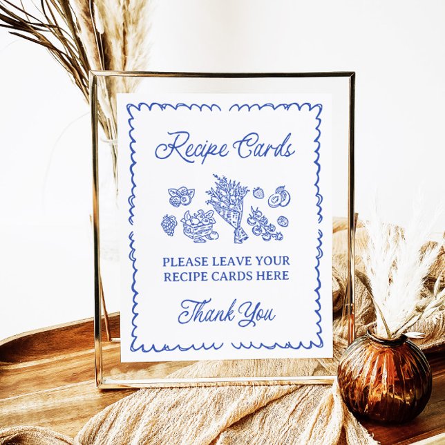 Poster Fresco do Sinal de Chá Cartões de Receita do Merca (Criador carregado)