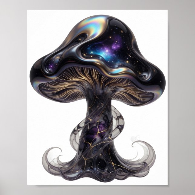 Poster Fresco Prata SPACE MUSHROOM Design Personalizado (Frente)