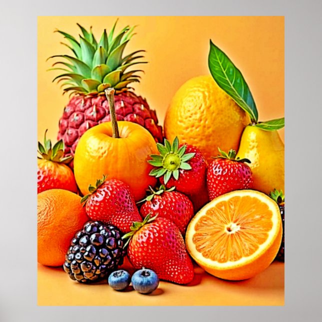 Poster Fresh Bounty: Vibrant Fruit Harvest Design  (Frente)
