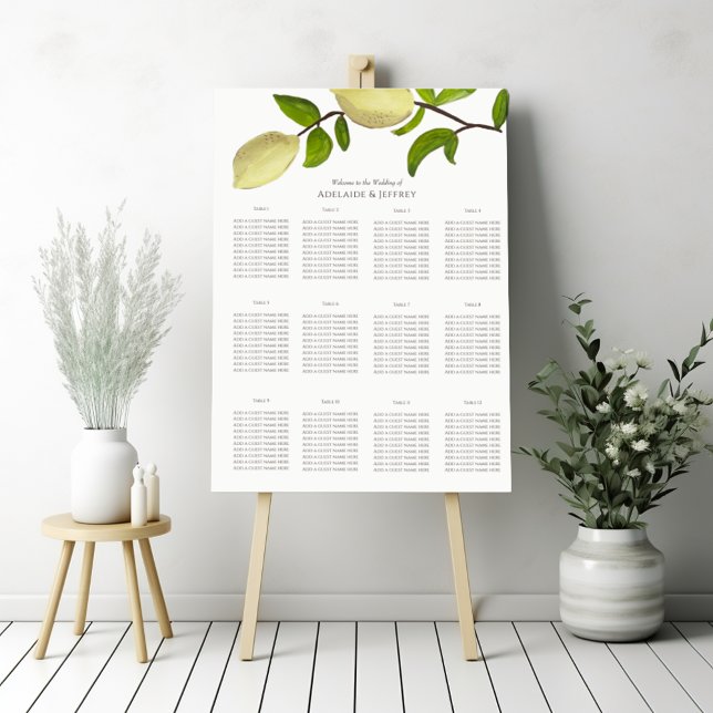 Poster Fresh Citrus Painted Lemons Modern Mediterranean (Criador carregado)