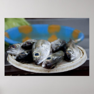 Poster Fresh fish on fish market Mercado de Peixe),