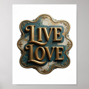 Poster Fresh Gold LIVE LOVE Design Ousado