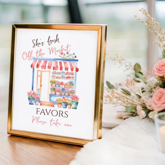 Poster Fresh Off Market Floral Bridal Shower Favor (Criador carregado)