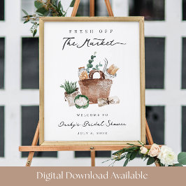 Poster Fresh Off the Market Bridal Shower Welcome Sign