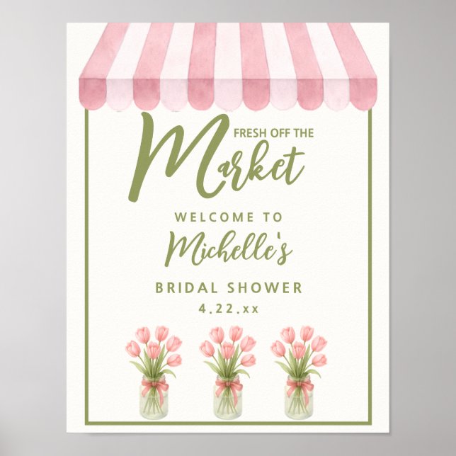Poster Fresh Off The Market Bridal Shower Welcome Sign (Frente)