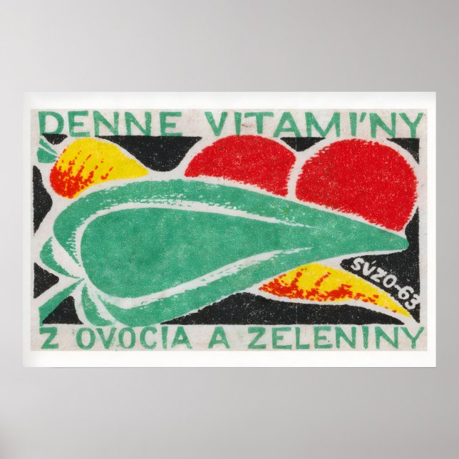 Poster Fresh Vegetables - Matchbox Print - Czech Wall Art (Frente)