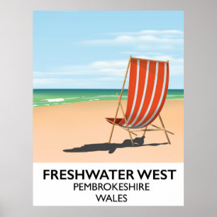 Poster Freshwater West Pembrokeshire País de Gales