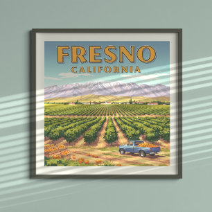 Poster Fresno Califórnia Antiga
