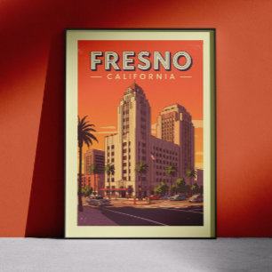 Poster Fresno Califórnia Antiga