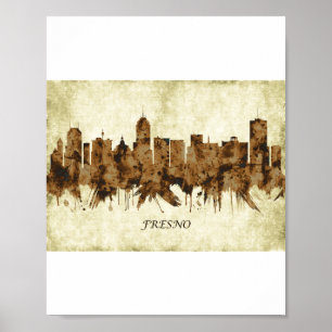 Poster Fresno California Cityscape