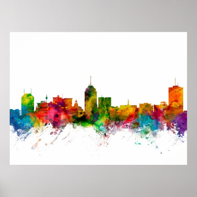 Poster Fresno California Skyline (Frente)