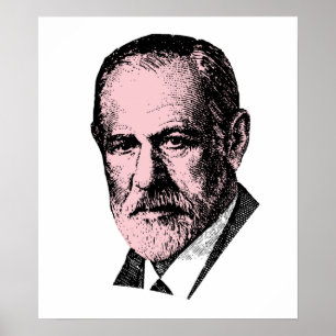 Pôster Freud cor-de-rosa Sigmund Freud