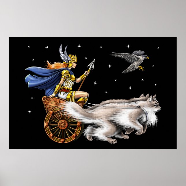 Poster Freya Norse Mythology Goddese (Frente)
