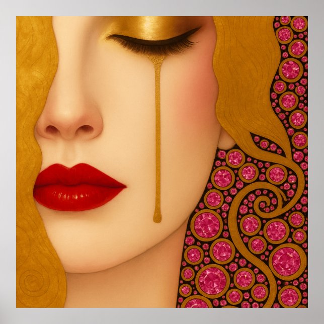 Poster Freya's heartache golden tears in pink motif (Frente)