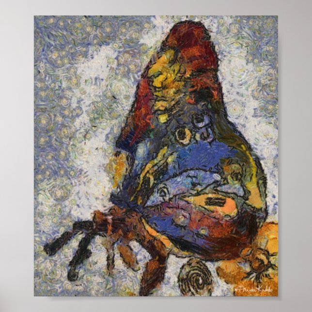 Poster Frida Kahlo Butterfly Monet Inspirada (Frente)