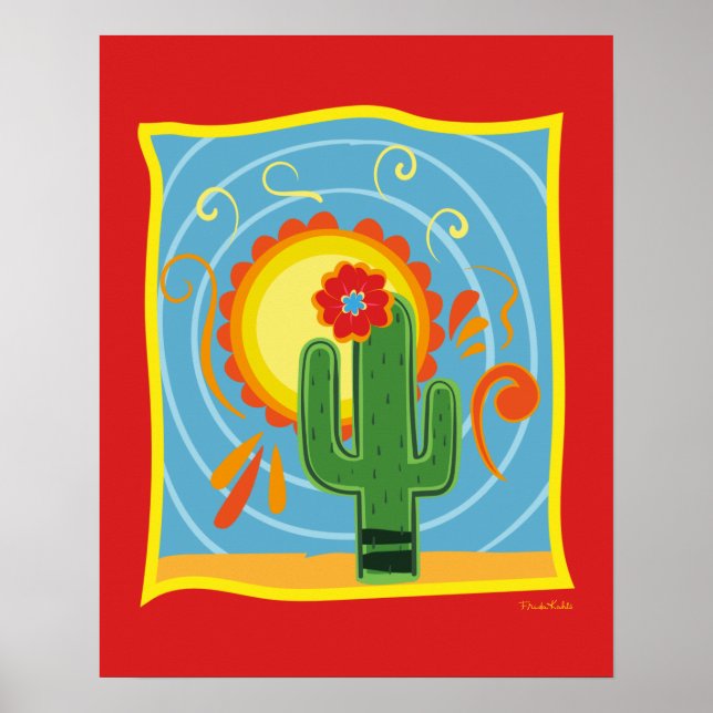 Poster Frida Kahlo Cactus Graphic (Frente)