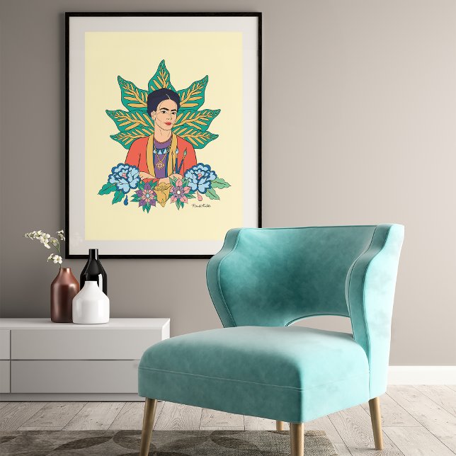 Poster Frida Kahlo Colorful Floral Graphic (Criador carregado)