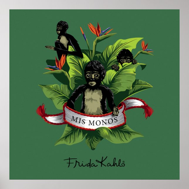 Poster Frida Kahlo | Mis Monos (Frente)