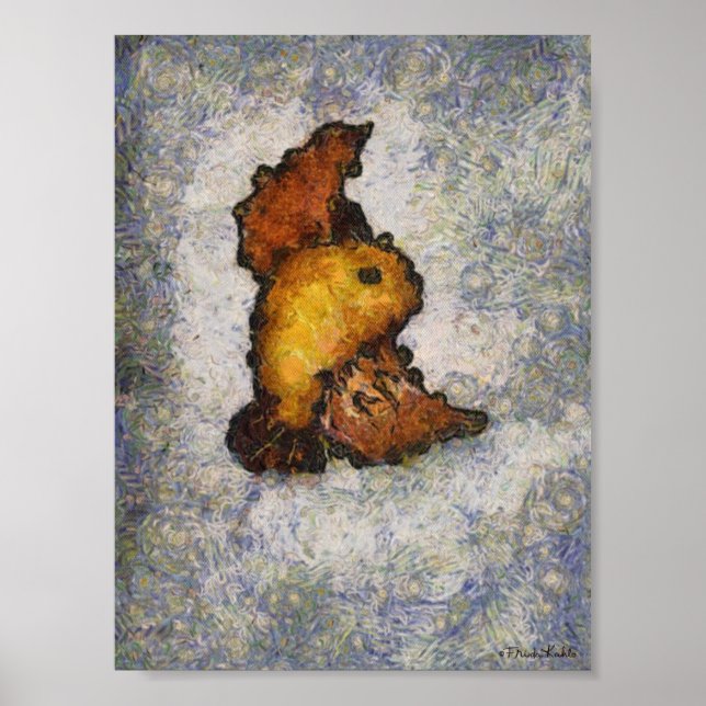 Poster Frida Kahlo Monet-Style Pinting (Frente)