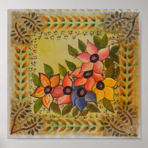 Pôster Frida Kahlo pintou Flores