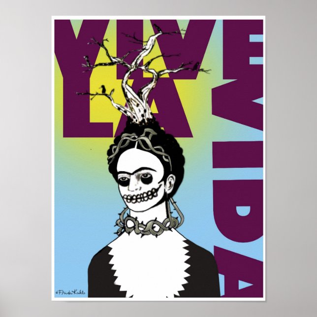 Poster Frida Kahlo Pop Art Portrait (Frente)